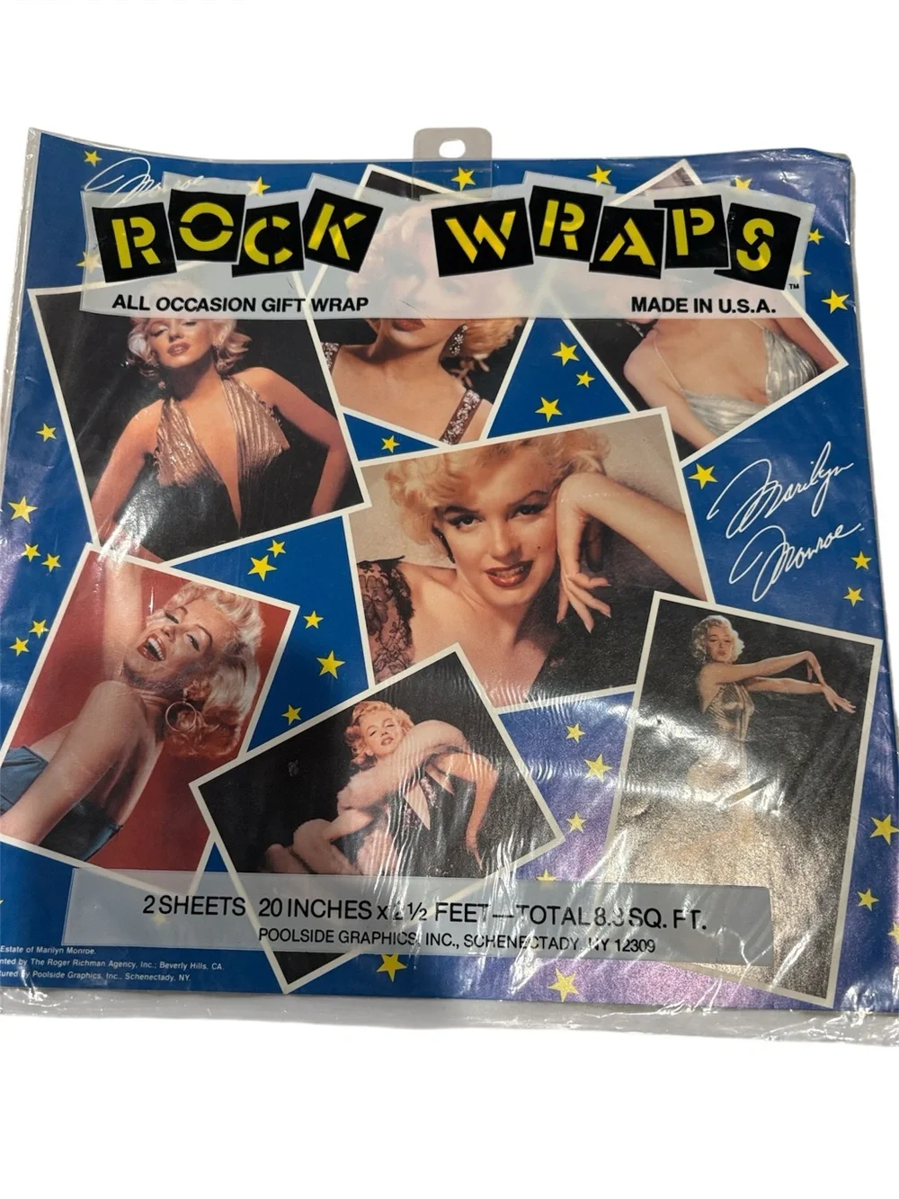 Marilyn Monroe Gift Wrap Wrapping Paper Gift Wrap NWT. RARE. Rock Wraps